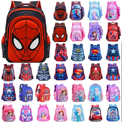 Kids Boys Girls Superhero/Spiderman/Frozen Printed Backpack School Bag Rucksack • $29.39