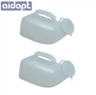 2 X 1000ml Quality Male / Man Urinal - Complete With Handle & Anti Spill Lid  • £7.99