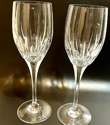 2 Mikasa Crystal Arctic Lights Wine Champagne Glasses 8” Tall EUC • $47