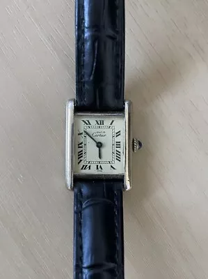 Cartier Must De Cartier Tank 925 Silver Gilt Rectangle Manual Ladies' Watch • $1925