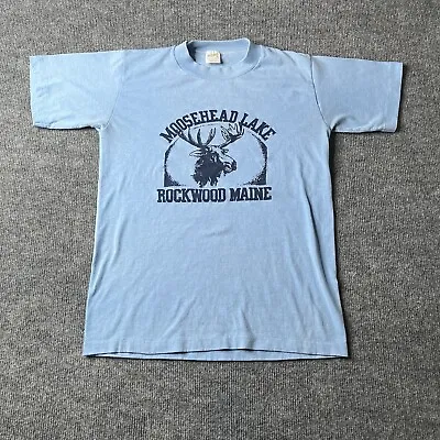 Vtg Moosehead Lake 1980s Nature Animal Location Tshirt Mens S Single Stitch Tee • $19.94