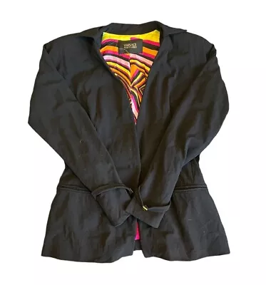 Vintage Versace Classic V2  Women’s Black Wool Blazer Coat Size 12 Italy • $44.99