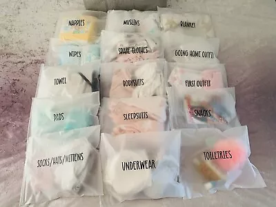 £17.99 • Buy Maternity Baby Hospital Organiser Bags X 15 Baby Shower Mum To Be