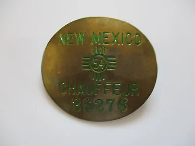 $95 • Buy Antique Vintage 1954 New Mexico Taxi Driver CDL Chauffeur Employee ID Badge Pin