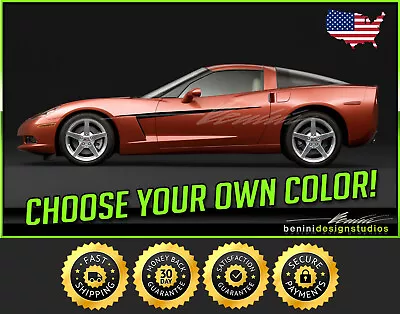 Spear Vinyl Decal Stripes - FITS 2006-2013 C6 Chevy Corvette • $54.99