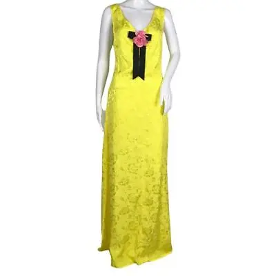 $250 • Buy Staud Setter Maxi Length Dress In Floral Damask Yellow Fabulous Sz 10 DM39