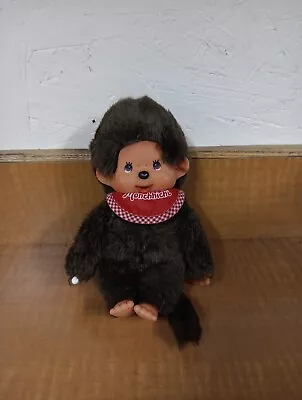 8  Monchhichi Sekiguchi Plush Doll Brown Boy Monkey Doll Red Bib Stuffed Animal • $15