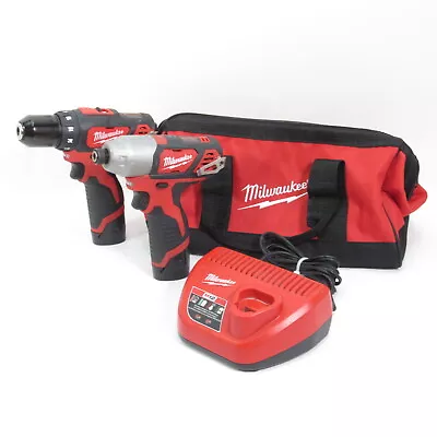 Milwaukee 2494-22 M12 12-Volt Lithium-Ion Cordless 2-Tool Combo Kit • $104.99