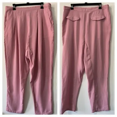 Vertigo Pleated Pants Pink Blush Zephyr Drop Crotch Pockets Women’s • $45