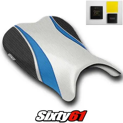 Suzuki GSXR 600 750 Seat Cover With Gel 2006 2007 Silver Blue Luimoto Carbon • $210