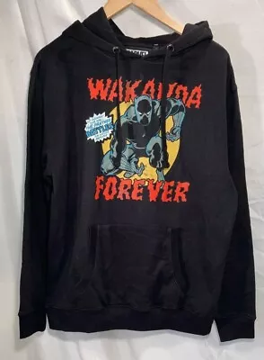 Authentic Marvel Unisex Black Panther ' Wakanda Forever ' Hoodie Sz Large & XL • £12.79