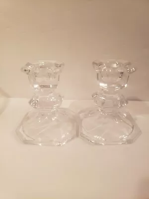 Pair Of 2 Mikasa Edinburgh Crystal Candle Stick Holders 3  Made In Yugoslavia • $19.99