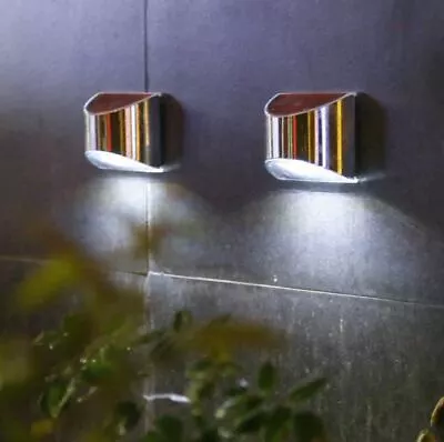 2Packs Stainless Steel LED Solar Wall Light Outdoor Garden Lamp Waterproof | USA • $20