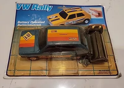 Vtg 1977 Lucky Hong Kong Vw Golf Mk I Blue B/o Remote Control Toy Car On Card  • $22