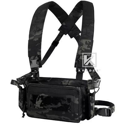 KRYDEX Tactical D3CR Chest Rig 5.56 7.62 Rifle Pistol Mag Pouch Placard Black MC • $59.95