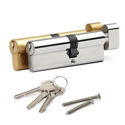 Door Lock And Key Tumbturn Barrel Patio Front Caravan Euro Cylinder UPVC 6 Pin • £15.95