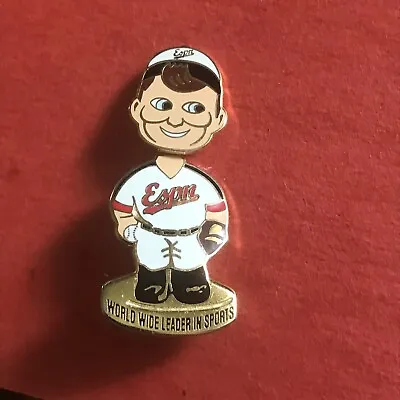 ESPN Bobble Head Enamel Metal Hat Pin World Wide Leader In Sports Vtg Pinback  • $7