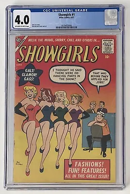 Showgirls #1 (1957) CGC 4.0 OWW - Millie The Model - Atlas Comics • $1250