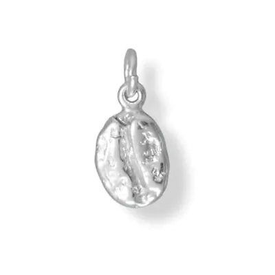 Coffee Bean Charm Sterling Silver 3D • £13.93