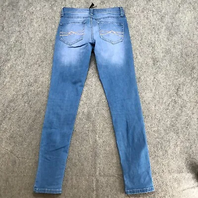 Mudd Jeans Juniors Size 3 Skinny FLX Super Stretchy Denim Blue Light Wash Faded • $12.99