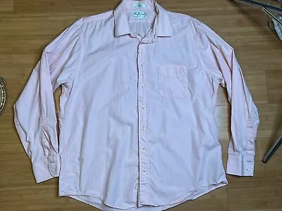 Vintage Men’s 17.5 - 35 - XL Burberry’s Of London Pink Cotton Button Up Shirt • $18