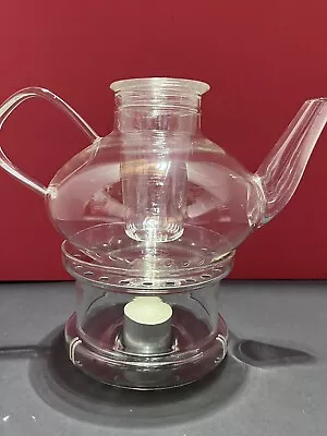 Schott Mainz “Jena Glass” Glass Teapot With Infuser And Warmer-Vintage-Germany • $200