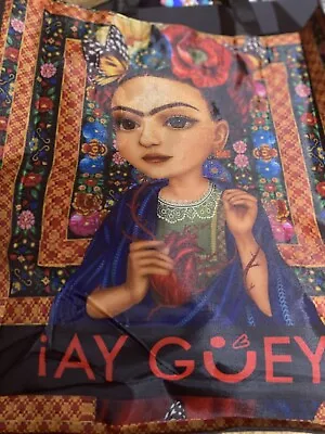 $30 • Buy Ay Guey Frida Kahlo Bag Purse Shopping Canvas New Black Large Color Mexico
