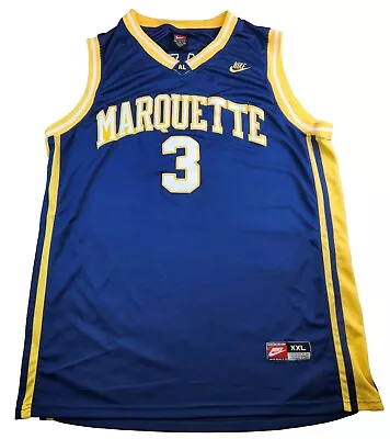 Dwyane Wade #3 Marquette Golden Eagles Nike NCAA Jersey Authentic XXL Stitched • $80
