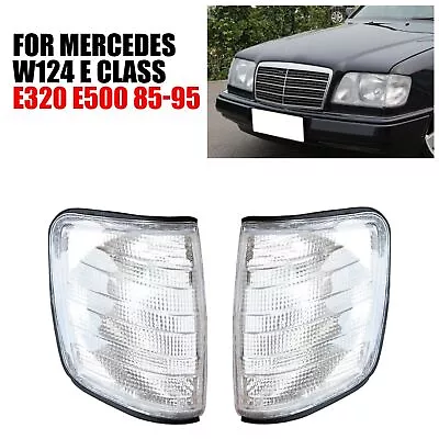 $27.89 • Buy 2Pcs Corner Light Turn Signal Cover For 1985-1995 Mercedes Benz E-Class W124