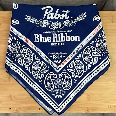 Pabst Blue Ribbon Beer Collectible Scarf Bandanna 21.5 X 21.5 Cotton • $8.75