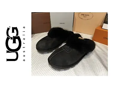 UGG Black Cluggette Slippers.  Women’s 10. • $199