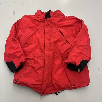 Vintage 90s Marlboro Country Store Full Zip Red Bomber Jacket Mens Size 2XL • $44.99