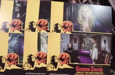 HAMMER HORROR- Countess Dracula. 6 Jumbo Size Lobby Cards/ 1 Bookmarker .New  • £10