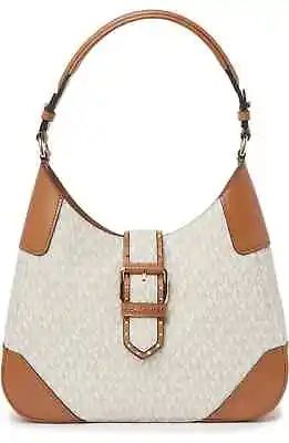 NWT MICHAEL MICHAEL KORS Lillian Medium Hobo Shoulder Bag $298 Vanilla/Acorn • $109.99