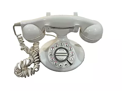 Vintage MICROTEL Retro Phone Model 966 Push Button Faux Rotary Off-White Color • $20