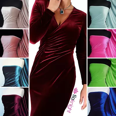 Velvet /Velour Smooth Finish 4 Way Stretch Spandex Fabric- Q559 By Tia Knight • £7.99