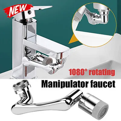 Universal Faucet Extender Tap 1080° Rotating Spray Head Home Kitchen Extension • £4.19