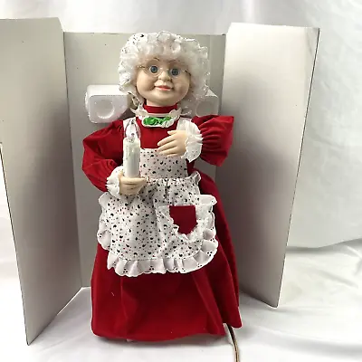 1990 Telco 19  Mrs. Claus In Apron Figure Display W/Light Up Candle Motion-ettes • $35