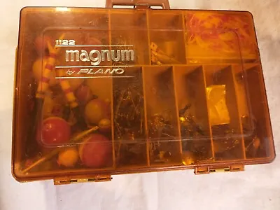 Vintage Dual Sided Plano Magnum 1122 Tackle Box Full Of Fishing Lures  • $29.99
