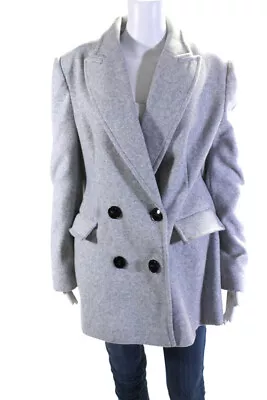 Zara Women's Collared Long Sleeves Lined Double Breast  Long Coat Gray Size XL • $42.69