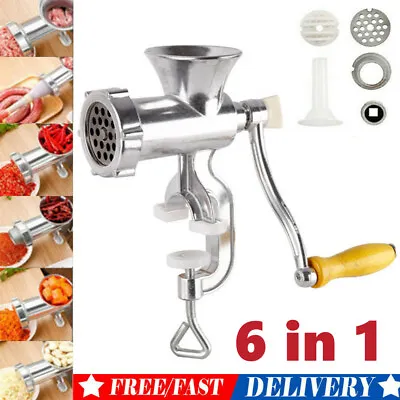 Manual Meat-Grinder Mincer Stuffer Hand Sausage Sauce Maker Machine Filler Tools • £11.29