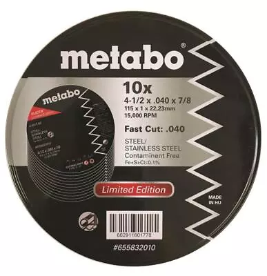 Metabo Slicer Wheels Promo Tin 10Pk • $12.99