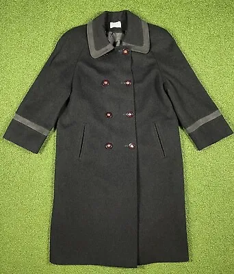 Mansfield Clothes London Overcoat Double Breasted Cashmere Wool 80s VGC - UK14 • £49.99