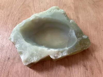 Vtg Green Rough Cut Onyx Marble Stone Ashtray Pin Soap  Trinket Dish • $5