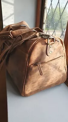 Bag Leather Travel Duffel Luggage Weekend Vintage Genuine Overnight Men's  • £130