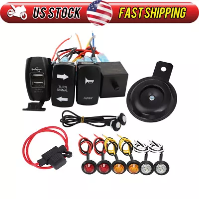 Turn Signal Street Legal Rocker Switch Horn Kit For  ATV UTV Golf Cart • $39.99