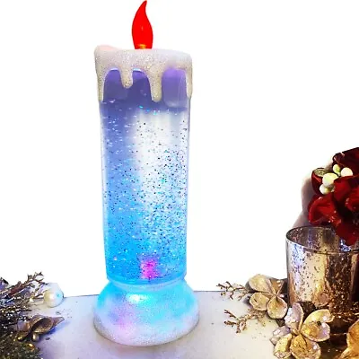 £11.95 • Buy Christmas Candle Colour Changing LED Flickering Flameless Glitter Swirl Light