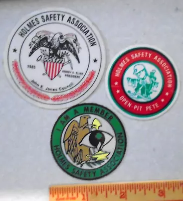 Lot Of 3 Vintage   Mining Miner Sticker Hardhat Decals Holmes Safety Association • $8.99