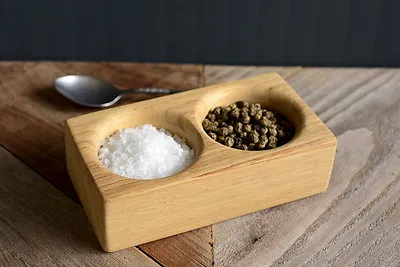 Eco-friendly Salt And Pepper Pinch Pots Handmade From Raw Iroko Hardwood • £15.99