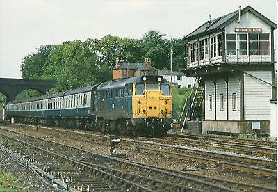 Postcard Of Class 31 Diesel Locomotive At Melton Mowbray Signal Box Leics • £4